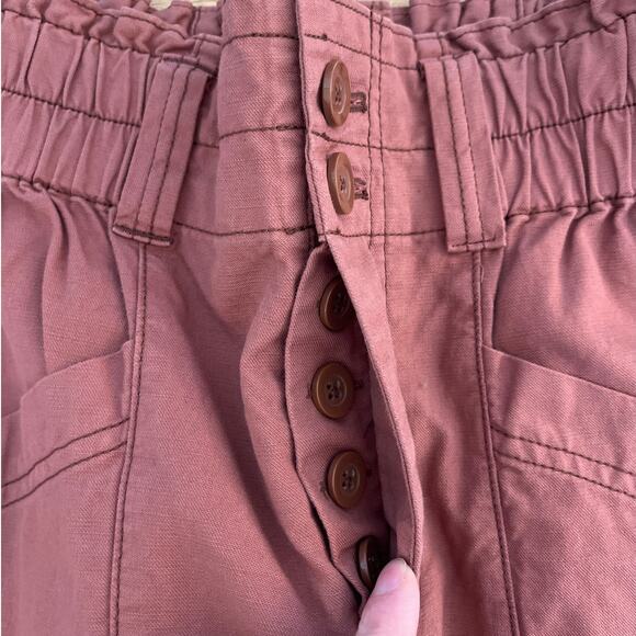 Free People Ready To Run Cinch Waist Pants Size XS Rust Baggy Barrel Tapered - Picture 4 of 9